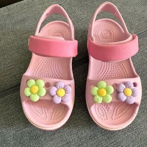 Size 9 Toddler Croc Sandals with Velcro strap